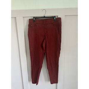 Nine West Jeans Heidi Pull On Skinny Pants Burgundy Red Size 16 Elastic‎ Waist